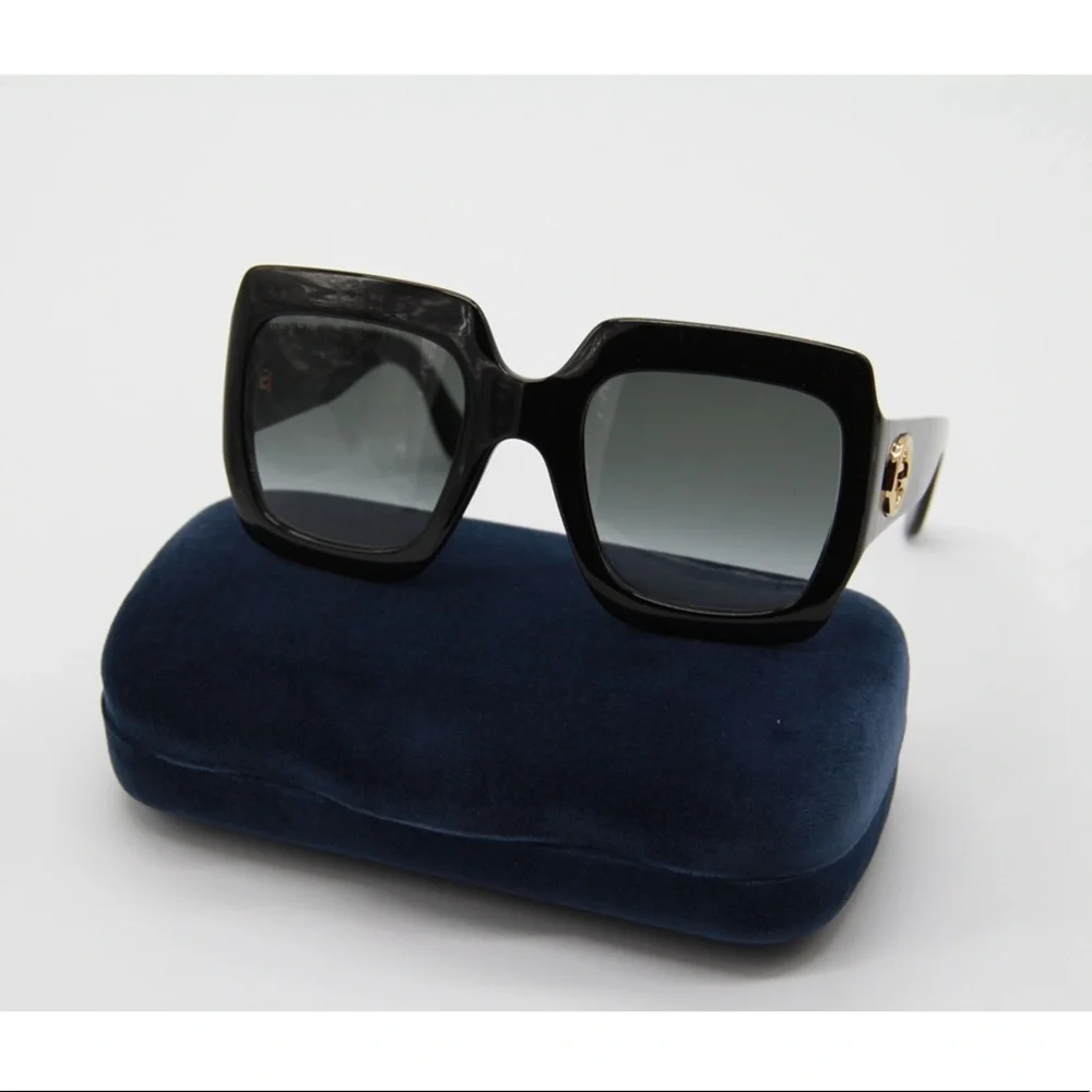 NEW GG0053SN 001 GUCCI WOMEN’S SUNGLASSES GG0053S 001 BLACK SUNGLASSES GG0053S - Picture 3 of 14